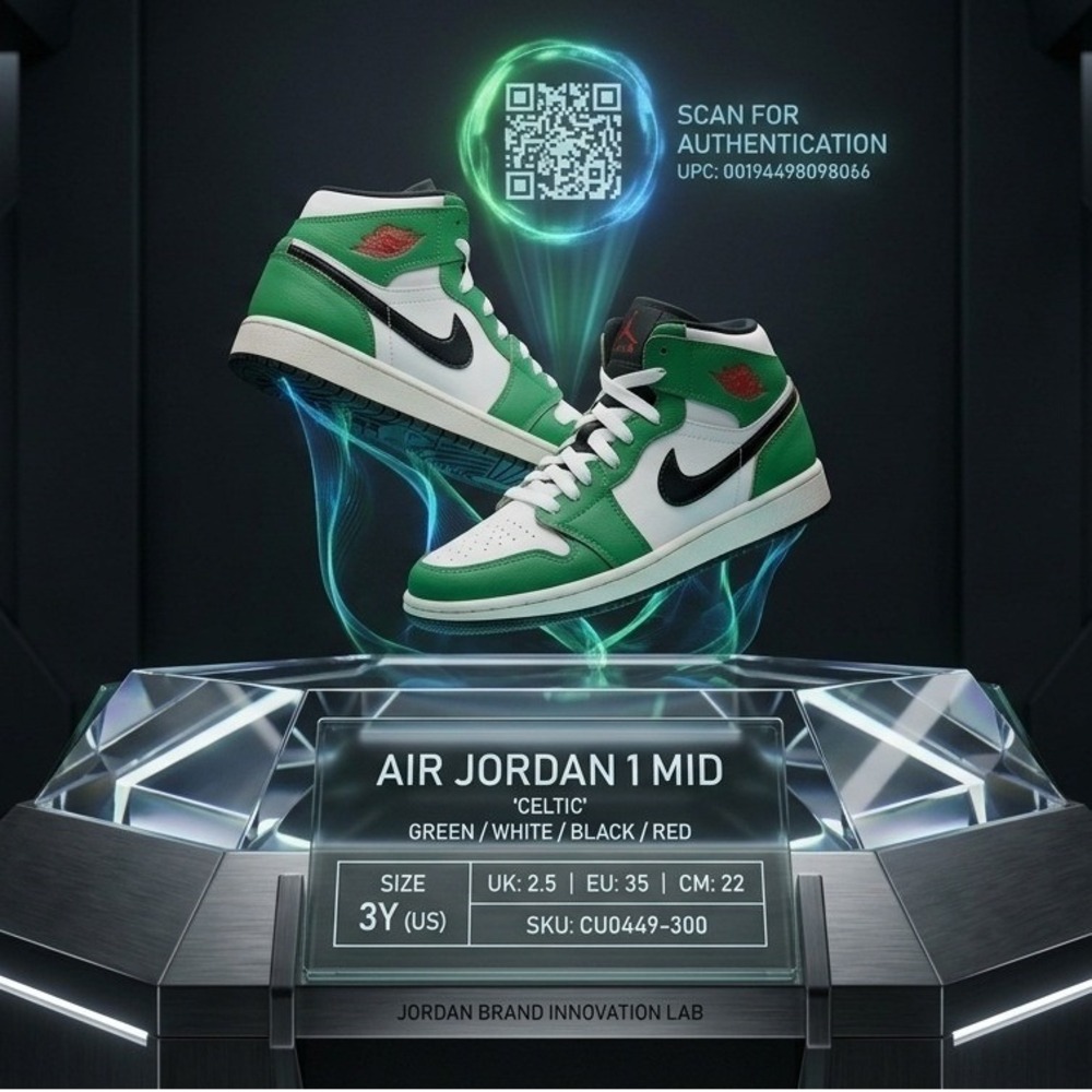 Jordan Air Jordan 1 Mid Celtic Lucky‎ Green CU0449-300 3Y 4.5W